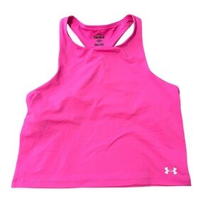 Under Armour Hot Pink Racerback Motion Crop Tank Youth Sz Large NWT